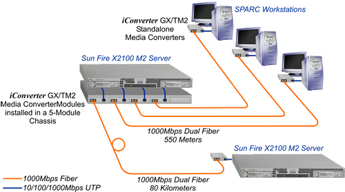 SUN Server Gigabit Fiber Application