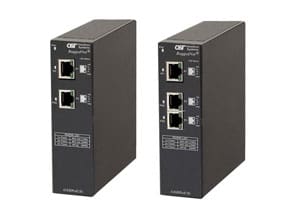Industrial PoE extender with one RJ-45 PoE/PD port and up to two RJ-45 PoE/PSE ports