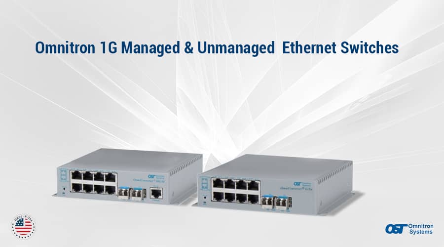 Omnitron 1G managed and unmanaged Ethernet switch