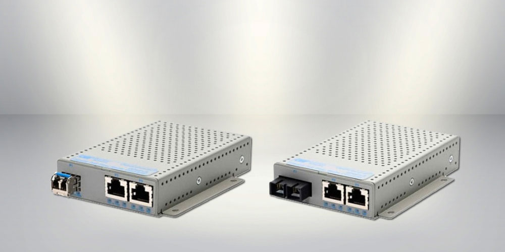 Fiber uplink connecting an Ethernet switch across a business network