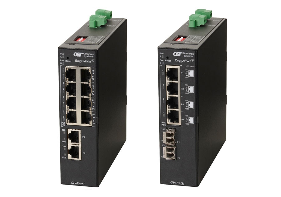 Industrial 4-Port GbE PoE+ Switch w/ 2 SFP Ports