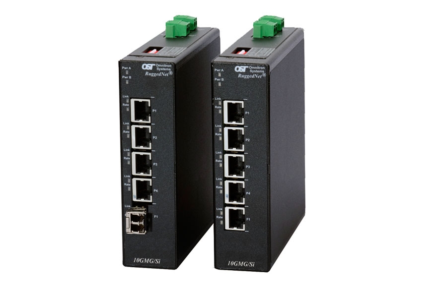 5-Port Industrial Network Switch, Gigabit, Unmanaged, DIN or Wall Mount