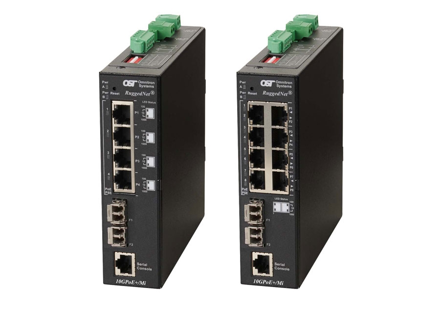 Managed Industrial 6 and 10 Port PoE/PoE+ 10Gigabit Ethernet Switch