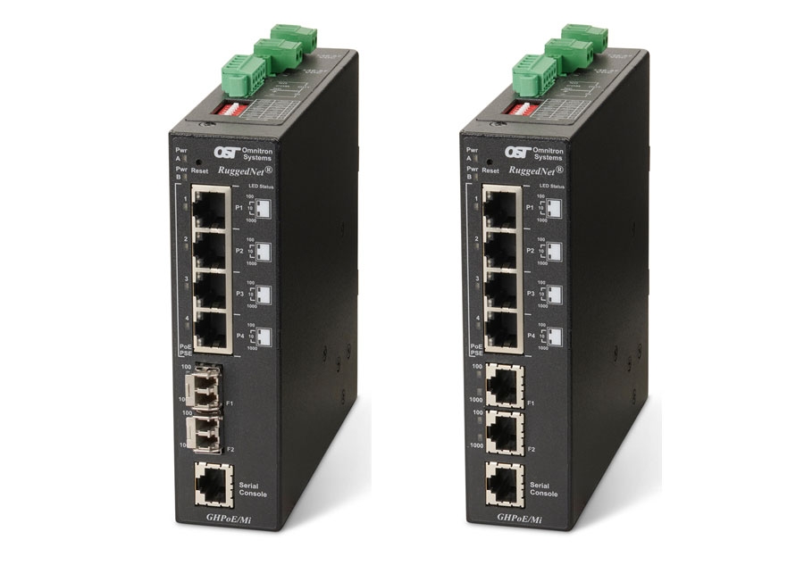 Managed Industrial Gigabit IEEE 802.3bt Ethernet Fiber Switches